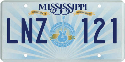 MS license plate LNZ121