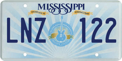 MS license plate LNZ122