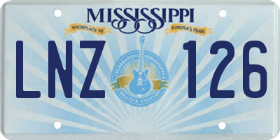 MS license plate LNZ126