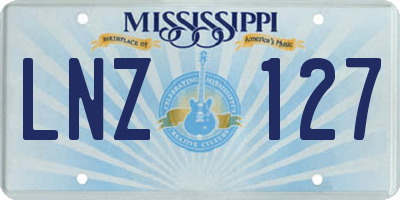 MS license plate LNZ127