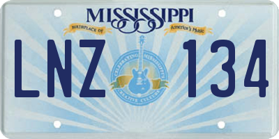 MS license plate LNZ134