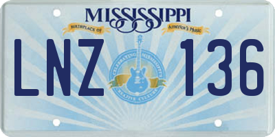 MS license plate LNZ136