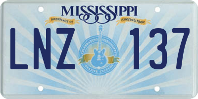 MS license plate LNZ137