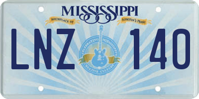 MS license plate LNZ140