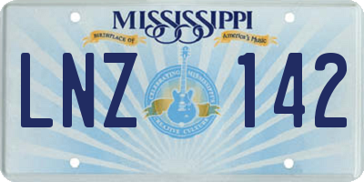 MS license plate LNZ142