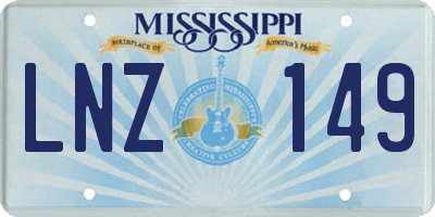 MS license plate LNZ149