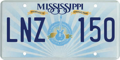 MS license plate LNZ150