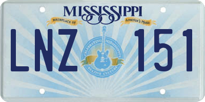 MS license plate LNZ151