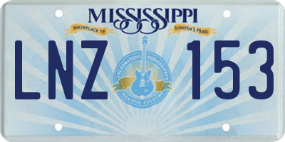 MS license plate LNZ153