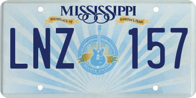 MS license plate LNZ157