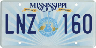 MS license plate LNZ160