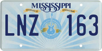 MS license plate LNZ163
