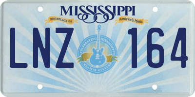 MS license plate LNZ164