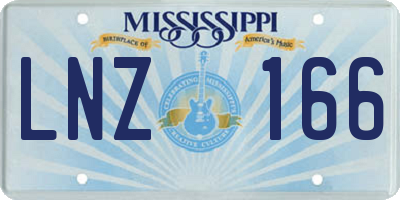 MS license plate LNZ166