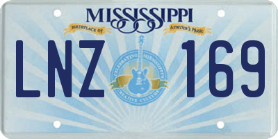 MS license plate LNZ169