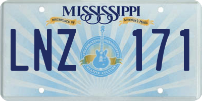 MS license plate LNZ171