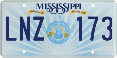 MS license plate LNZ173