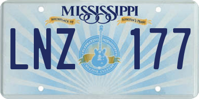 MS license plate LNZ177