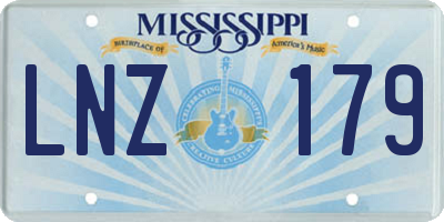 MS license plate LNZ179