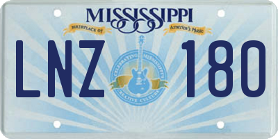 MS license plate LNZ180