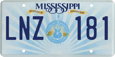 MS license plate LNZ181
