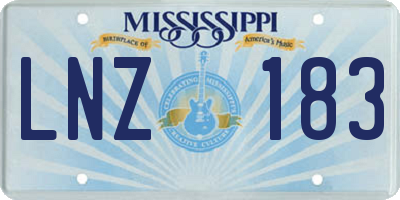 MS license plate LNZ183