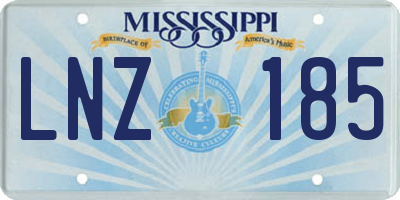 MS license plate LNZ185