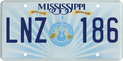 MS license plate LNZ186