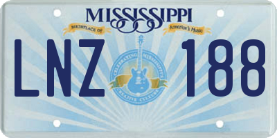 MS license plate LNZ188