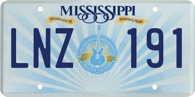 MS license plate LNZ191
