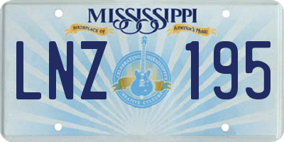 MS license plate LNZ195