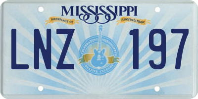 MS license plate LNZ197