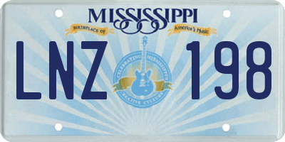 MS license plate LNZ198