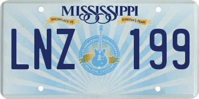 MS license plate LNZ199