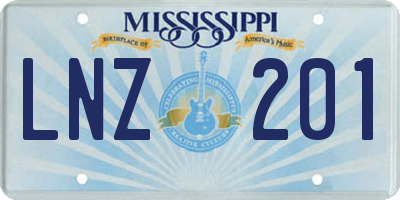 MS license plate LNZ201