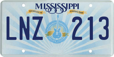 MS license plate LNZ213