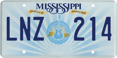 MS license plate LNZ214
