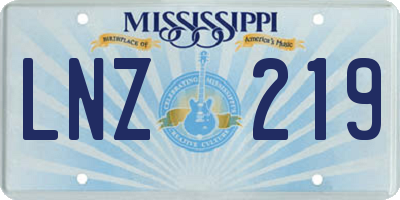 MS license plate LNZ219