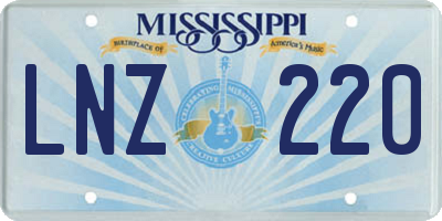 MS license plate LNZ220