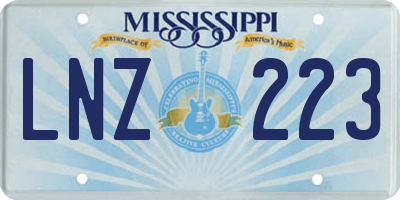 MS license plate LNZ223