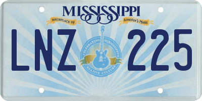 MS license plate LNZ225