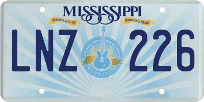 MS license plate LNZ226