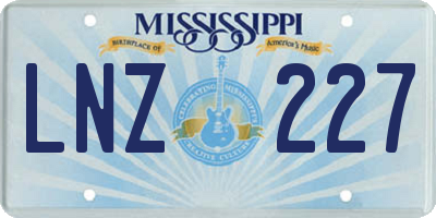MS license plate LNZ227