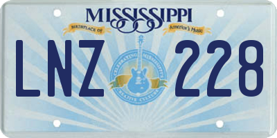 MS license plate LNZ228