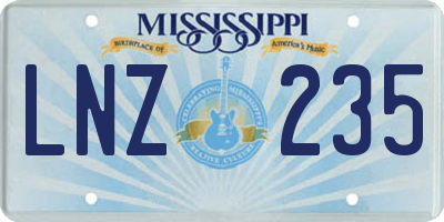 MS license plate LNZ235
