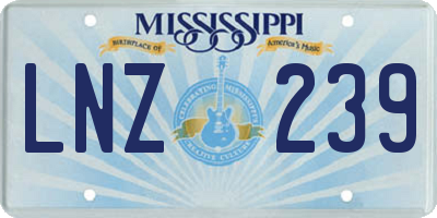 MS license plate LNZ239
