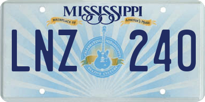 MS license plate LNZ240