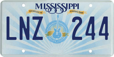 MS license plate LNZ244