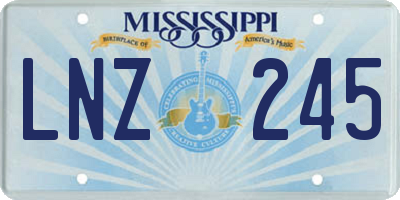 MS license plate LNZ245