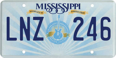 MS license plate LNZ246